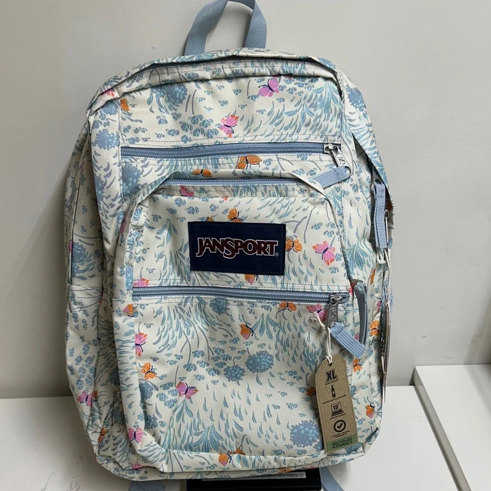 Jansport | Bags | Jansport Fluttering Fields Backpack With Light Blue ...